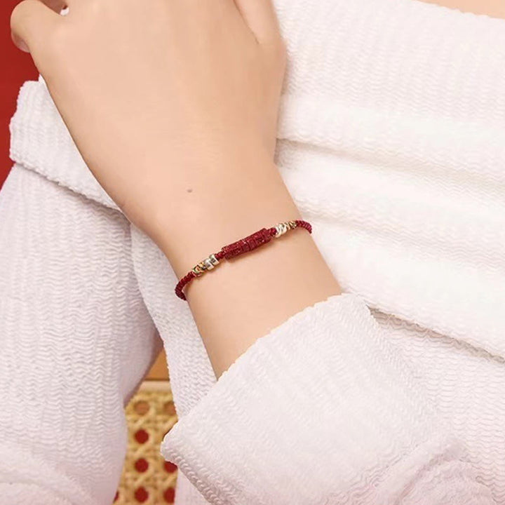 Buddha Stones 925 Sterling Silver Om Mani Padme Hum Cinnabar Blessing Child Adult Bracelet - image 4
