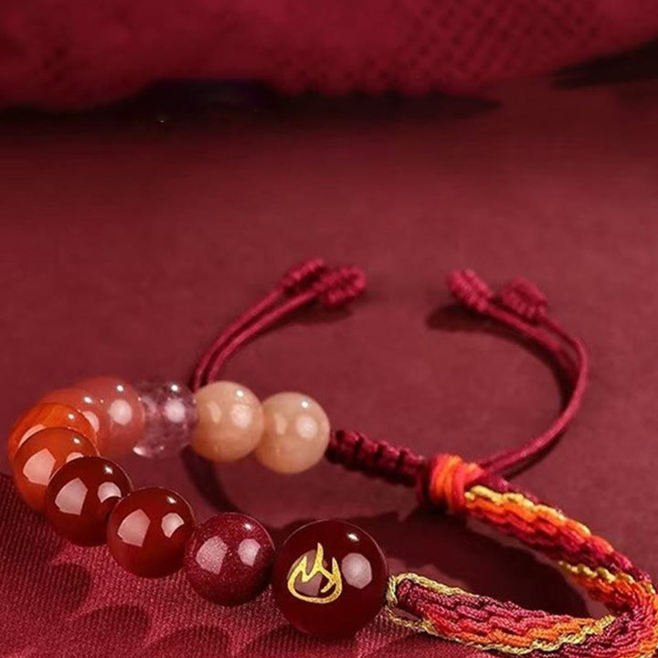 Buddha Stones Five Elements Various Crystal Agate Wealth Reincarnation Knot Braid Bracelet - image 15