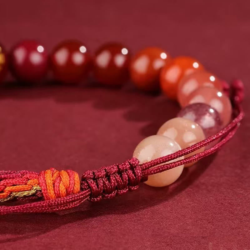Buddha Stones Five Elements Various Crystal Agate Wealth Reincarnation Knot Braid Bracelet - image 19