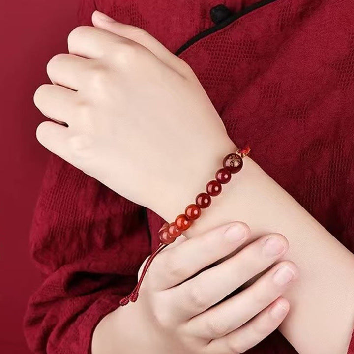 Buddha Stones Five Elements Various Crystal Agate Wealth Reincarnation Knot Braid Bracelet - image 18