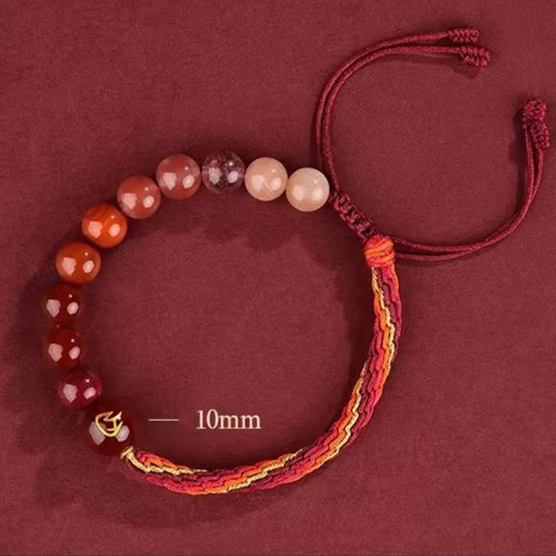 Buddha Stones Five Elements Various Crystal Agate Wealth Reincarnation Knot Braid Bracelet - image 21