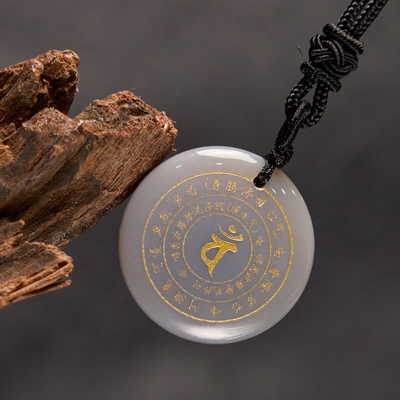 Buddha Stones Vairocana Tathagata Sanskrit Mantra Various Crystal Black Obsidian Green Aventurine Strength Necklace Pendant - image 30