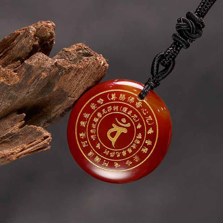 Buddha Stones Vairocana Tathagata Sanskrit Mantra Various Crystal Black Obsidian Green Aventurine Strength Necklace Pendant - image 20