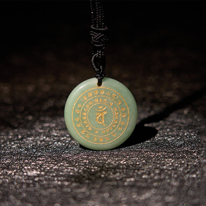 Buddha Stones Vairocana Tathagata Sanskrit Mantra Various Crystal Black Obsidian Green Aventurine Strength Necklace Pendant - image 15