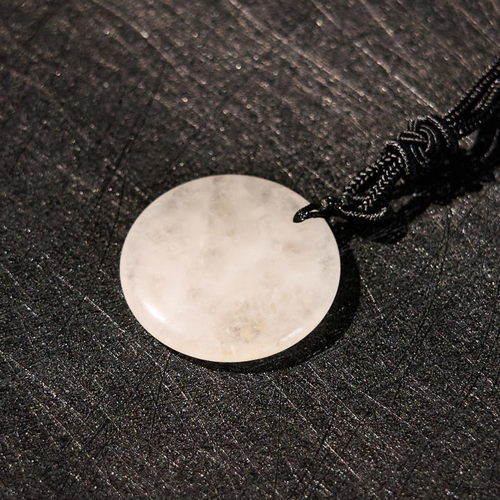 Buddha Stones Vairocana Tathagata Sanskrit Mantra Various Crystal Black Obsidian Green Aventurine Strength Necklace Pendant - image 10