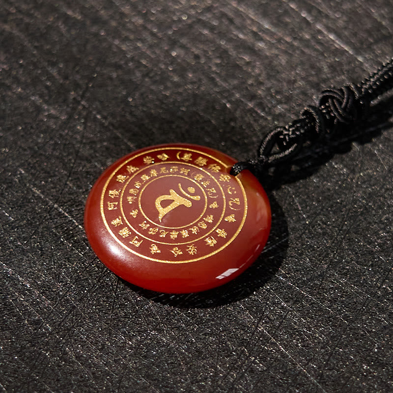 Buddha Stones Vairocana Tathagata Sanskrit Mantra Various Crystal Black Obsidian Green Aventurine Strength Necklace Pendant - image 21