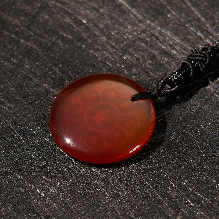 Buddha Stones Om Mani Padme Hum Natural Various Crystal Black Obsidian Strength Necklace Pendant - image 26