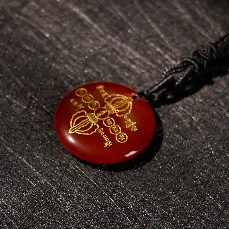 Buddha Stones Vajra Dorje Sanskrit Pattern Natural Various Crystal Black Obsidian Fulfilment Necklace Pendant - image 25