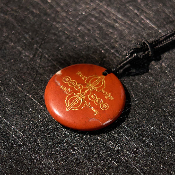 Buddha Stones Vajra Dorje Sanskrit Pattern Natural Various Crystal Black Obsidian Fulfilment Necklace Pendant - image 21