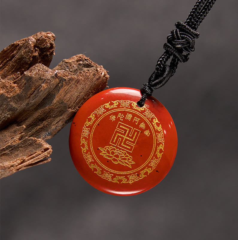 Buddha Stones Swastika Lotus Pattern Natural Various Crystal Black Obsidian Purification Necklace Pendant - image 21