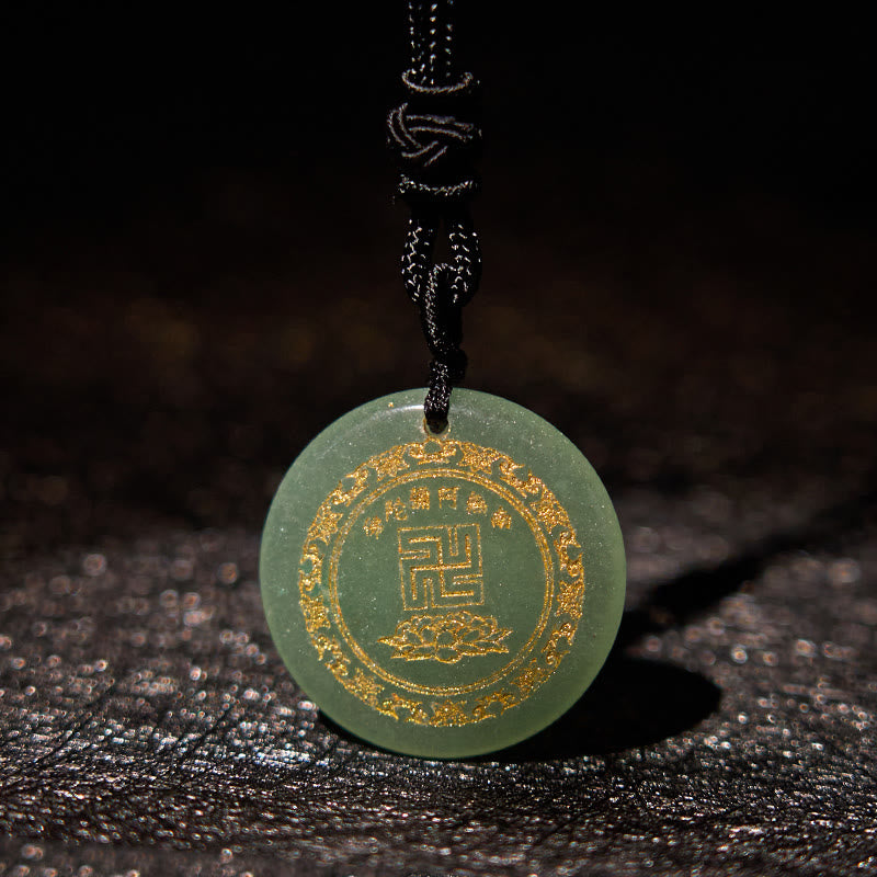 Buddha Stones Swastika Lotus Pattern Natural Various Crystal Black Obsidian Purification Necklace Pendant - image 13