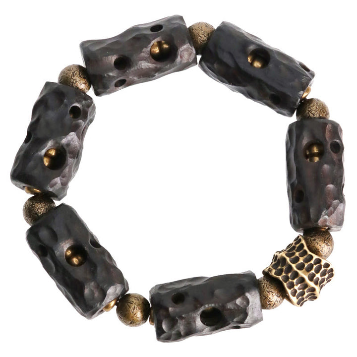Buddha Stones Ebony Wood Copper Brass Calm Bracelet - image 10