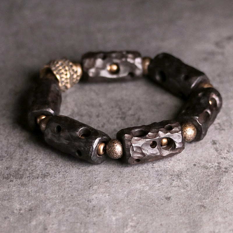 Buddha Stones Ebony Wood Copper Brass Calm Bracelet - image 8