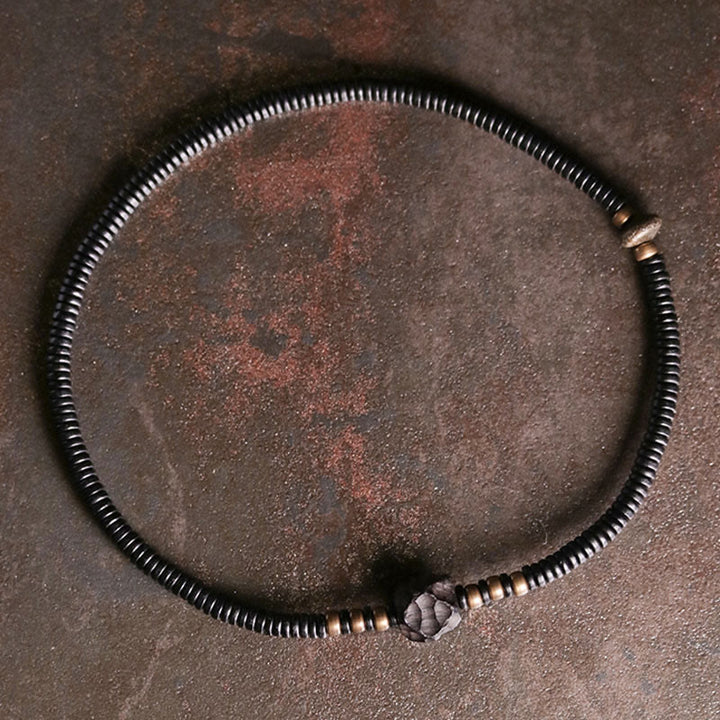 Buddha Stones Ebony Wood Copper Brass Peace Double Wrap Bracelet - image 11