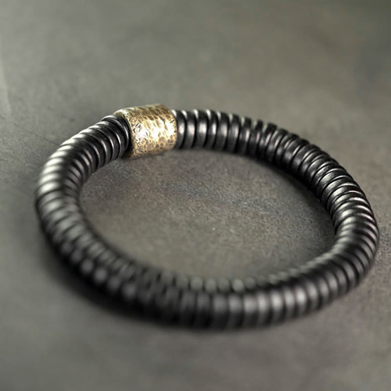 Buddha Stones Ebony Wood Copper Brass Calm Bracelet - image 1