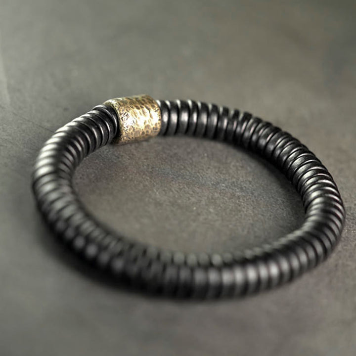 Buddha Stones Ebony Wood Copper Brass Calm Bracelet - image 1