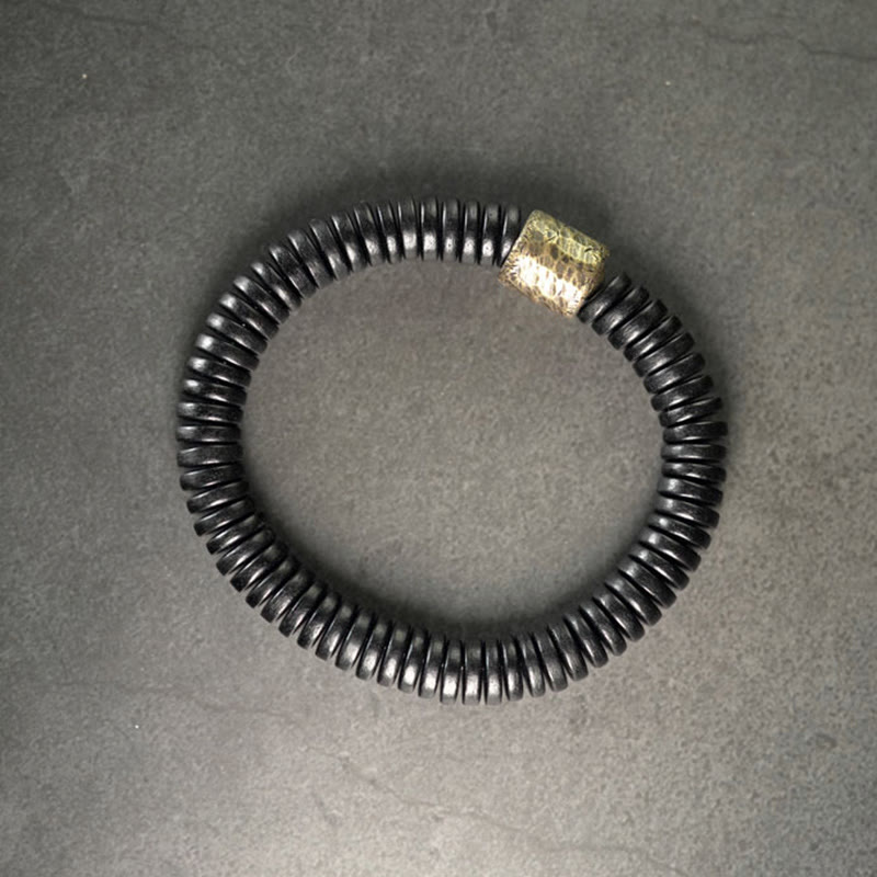 Buddha Stones Ebony Wood Copper Brass Calm Bracelet - image 6