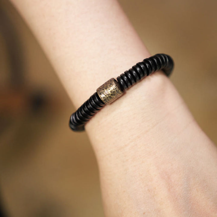 Buddha Stones Ebony Wood Copper Brass Calm Bracelet - image 9