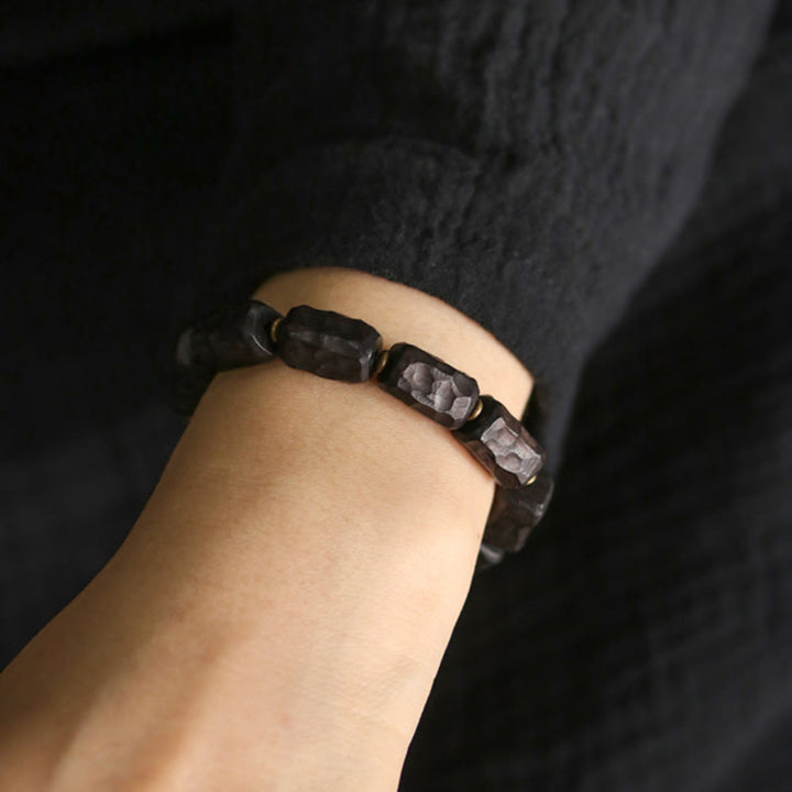 Buddha Stones Ebony Wood Copper Brass Circular Ring Peace Bracelet - image 9