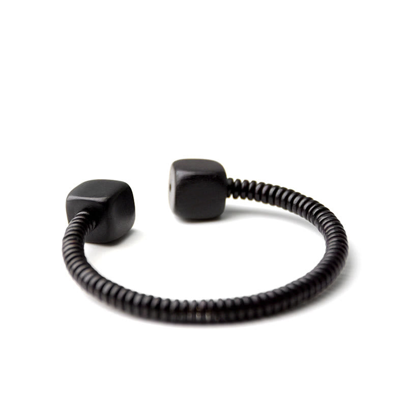 Buddha Stones Ebony Wood Green Sandalwood Cube Balance Bracelet - image 11