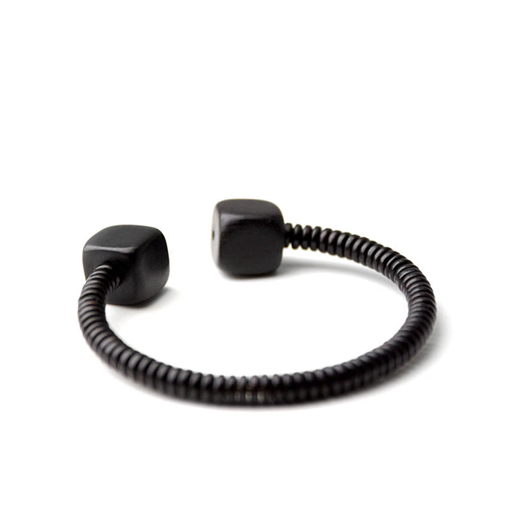 Buddha Stones Ebony Wood Green Sandalwood Cube Balance Bracelet - image 11