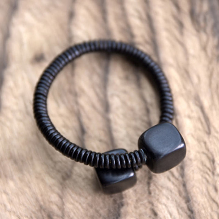 Buddha Stones Ebony Wood Green Sandalwood Cube Balance Bracelet - image 2