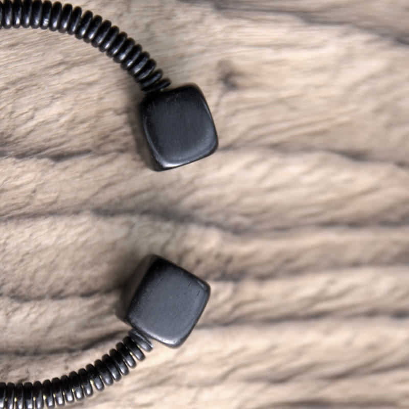 Buddha Stones Ebony Wood Green Sandalwood Cube Balance Bracelet - image 14