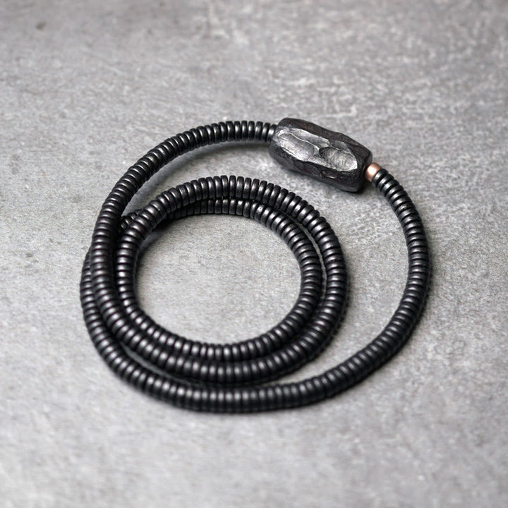 Buddha Stones Ebony Wood Copper Brass Balance Triple Wrap Bracelet - image 2