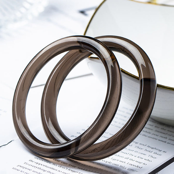 Buddha Stones lce Obsidian Courage Bracelet Bangle - lce Obsidian - 65mm - image 0