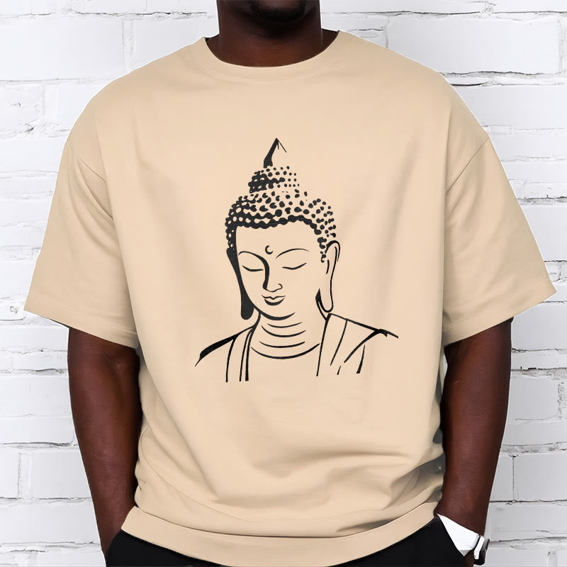 Buddha Stones Buddha Head Pattern Cotton Tee T-shirt - image 7