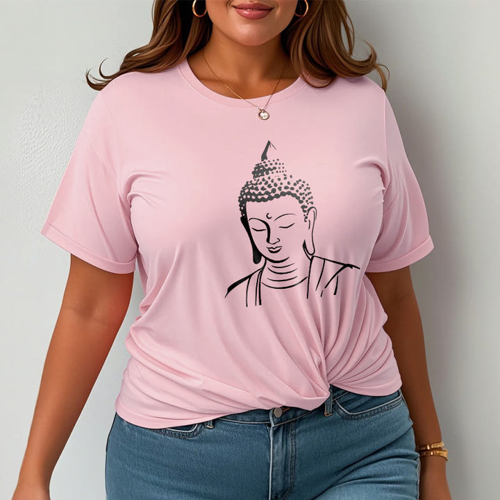 Buddha Stones Buddha Head Pattern Cotton Tee T-shirt - image 19