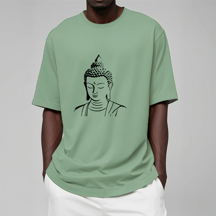 Buddha Stones Buddha Head Pattern Cotton Tee T-shirt - image 17