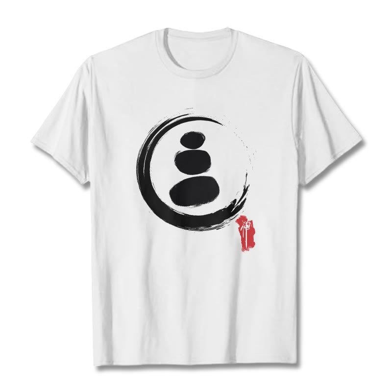 Buddha Stones Zen Circles Cotton Tee T-shirt - White - 2XL - image 9