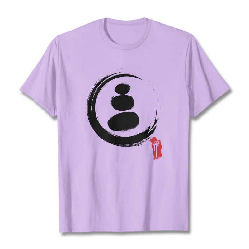 Buddha Stones Zen Circles Cotton Tee T-shirt - Plum - 2XL - image 15