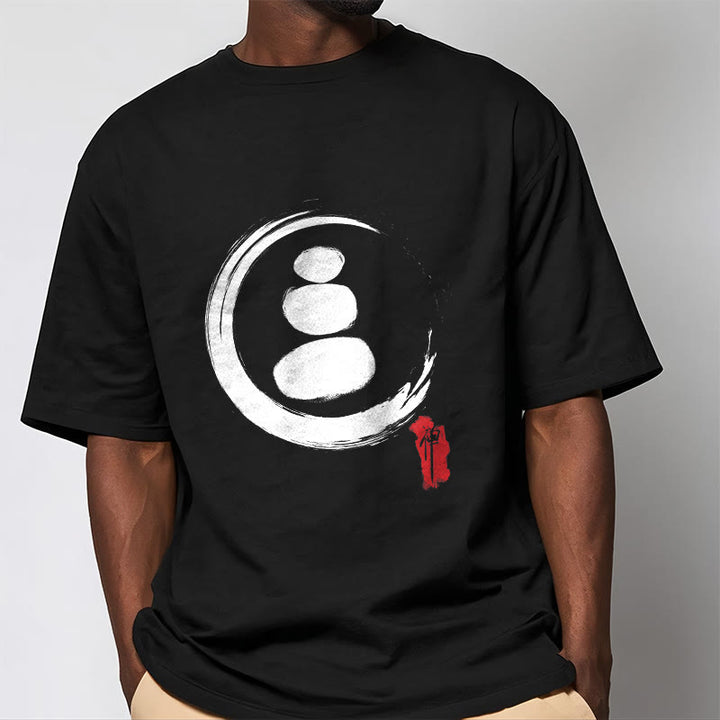 Buddha Stones Zen Circles Cotton Tee T-shirt - image 1