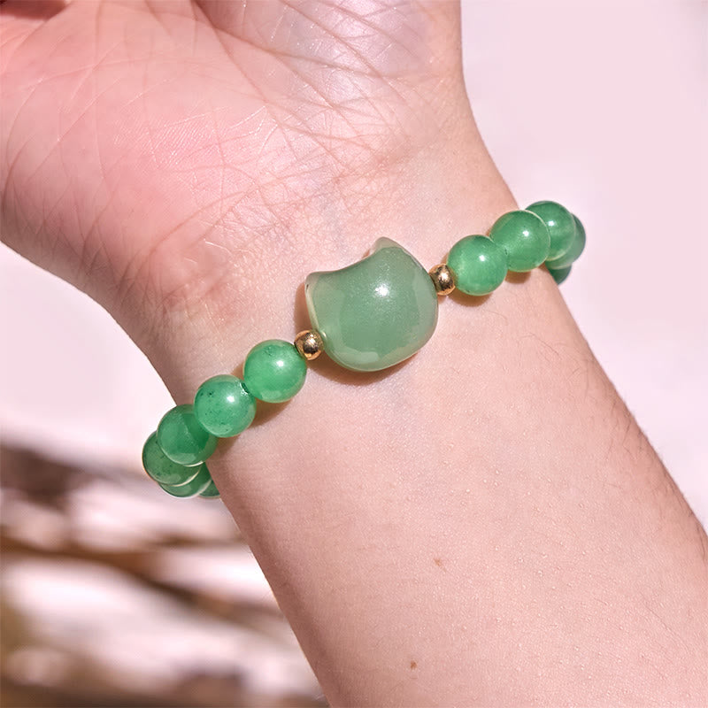Buddha Stones Amethyst Green Aventurine Rose Quartz Fluorite Cat Head Balance Luck Bracelet - image 8