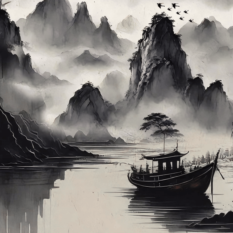 Buddha Stones Splash-ink Landscape Painting Print Fitness Leggings Women's Yoga Pants - image 1