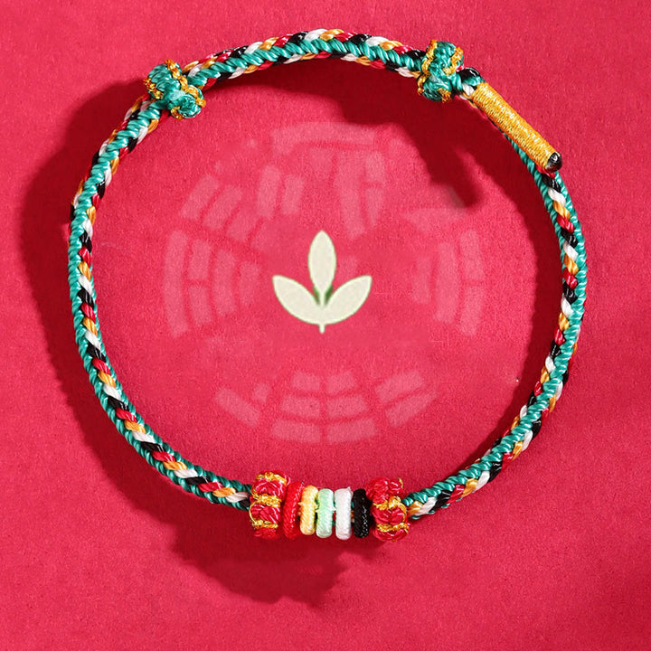 Buddha Stones Five Elements Colorful String Completeness Knot Reef Knot Braid Luck Bracelet - image 9