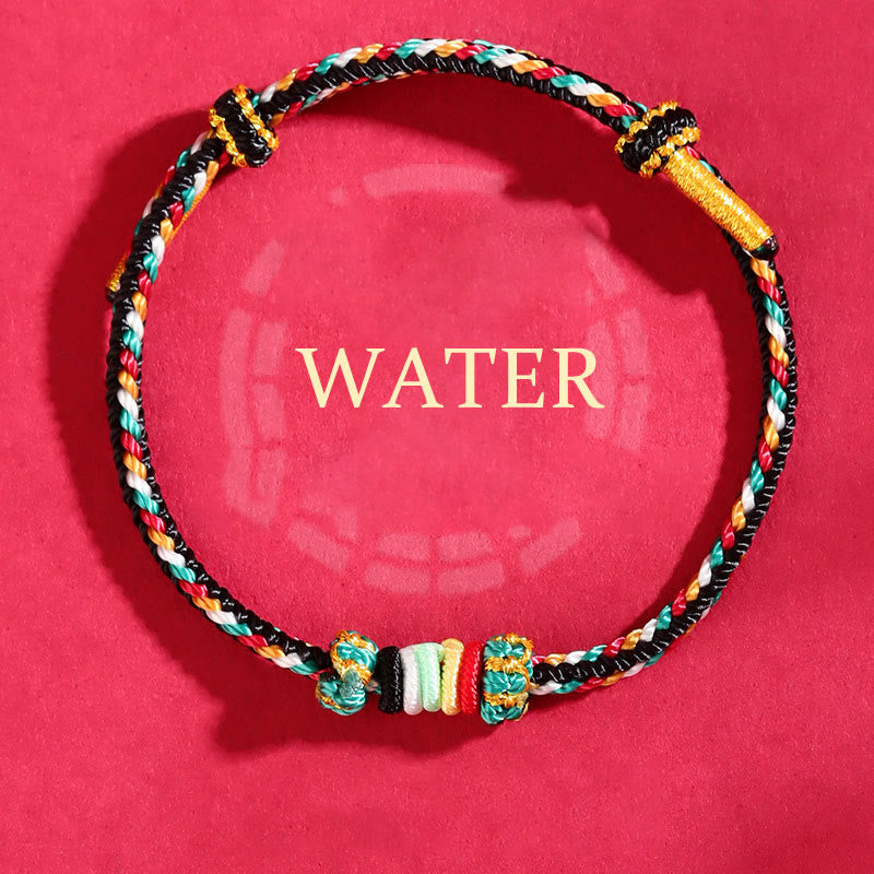 Buddha Stones Five Elements Colorful String Completeness Knot Reef Knot Braid Luck Bracelet - Water(Wrist Circumference: 14-17cm) - image 10