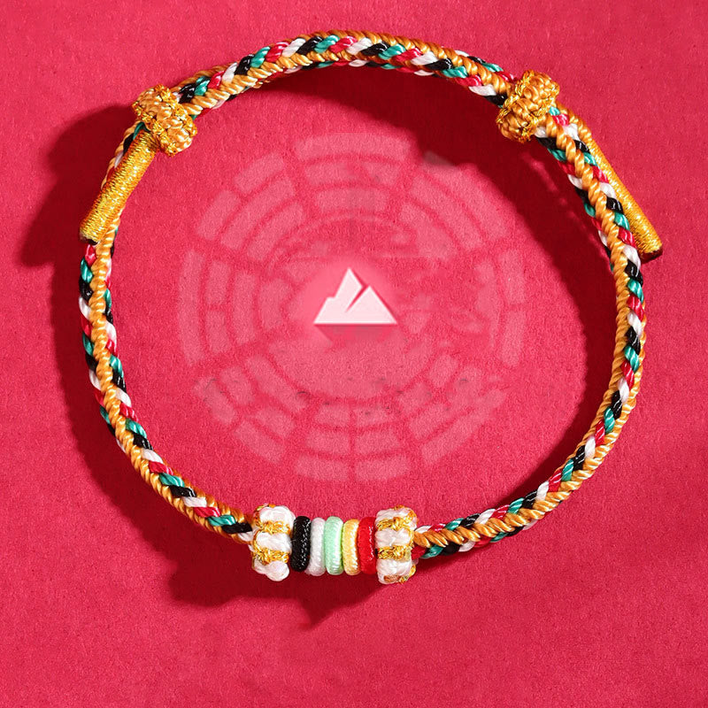 Buddha Stones Five Elements Colorful String Completeness Knot Reef Knot Braid Luck Bracelet - image 4