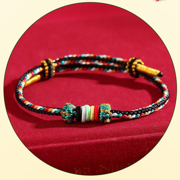 Buddha Stones Five Elements Colorful String Completeness Knot Reef Knot Braid Luck Bracelet - image 12