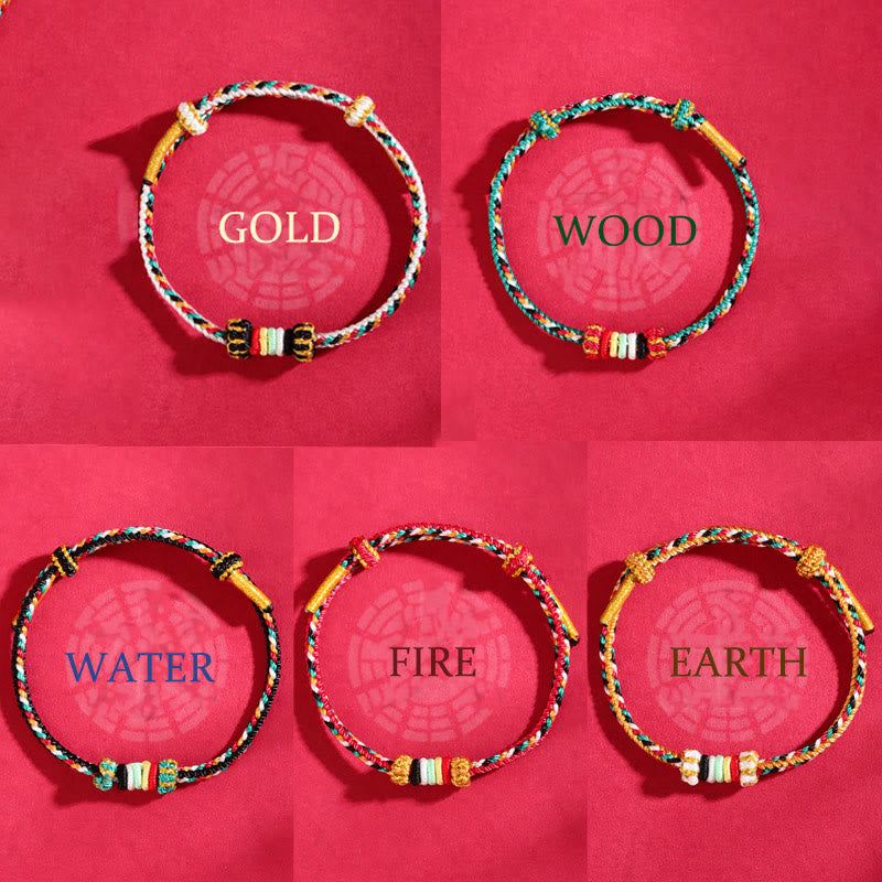 Buddha Stones Five Elements Colorful String Completeness Knot Reef Knot Braid Luck Bracelet - image 17