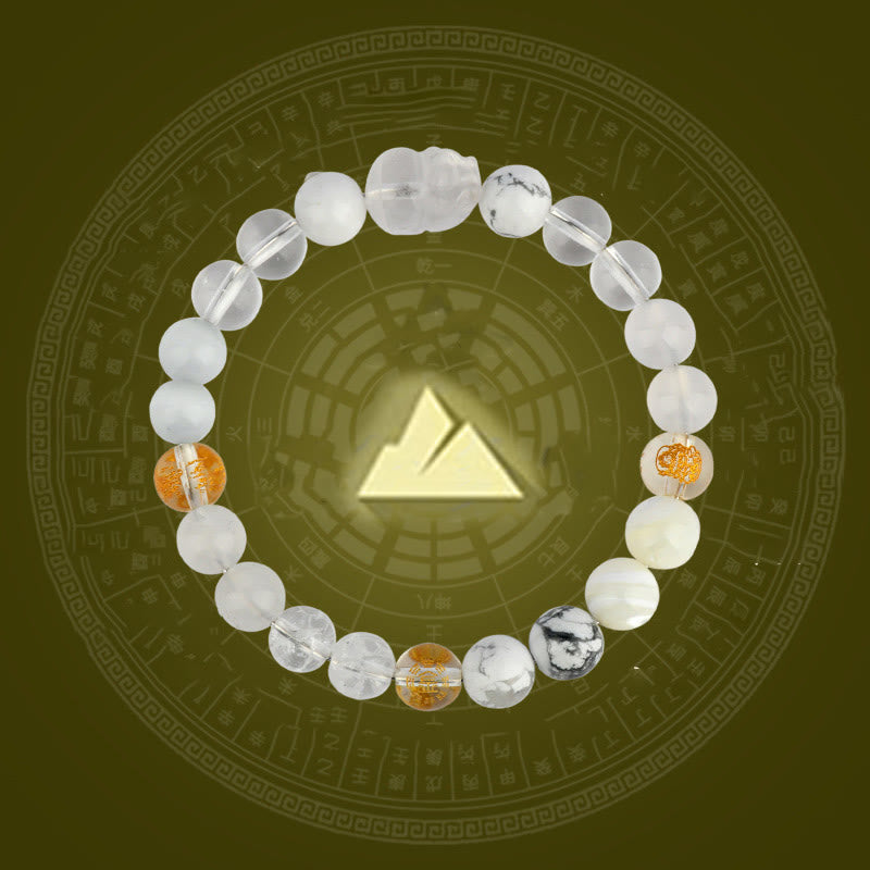 Buddha Stones Five Elements Various Crystal Agate Pixiu Wealth Bracelet - image 1