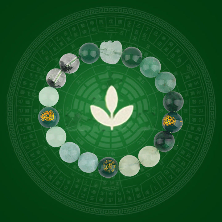 Buddha Stones Five Elements Various Crystal Agate Pixiu Wealth Bracelet - image 10