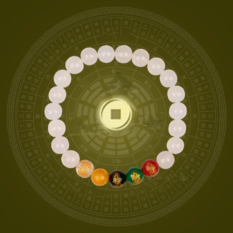 Buddha Stones Five Elements Various Agate Jambhala Luck Bracelet - image 1