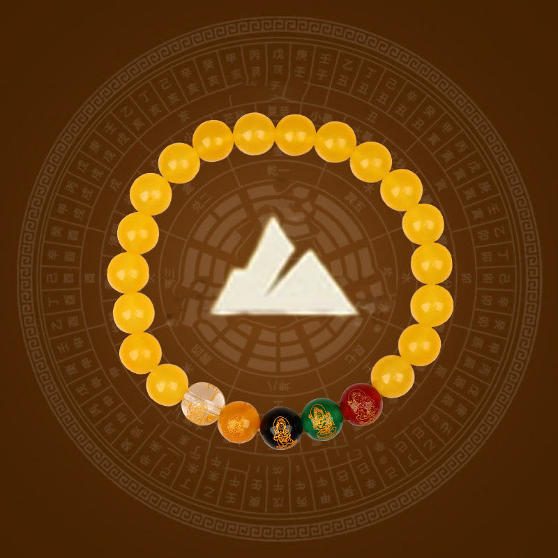 Buddha Stones Five Elements Various Agate Jambhala Luck Bracelet - image 24