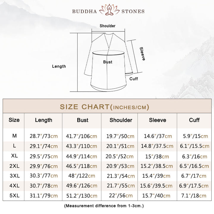 Buddha Stones Casual V-Neck Three Quarter Sleeve Men's Shirt - image 4