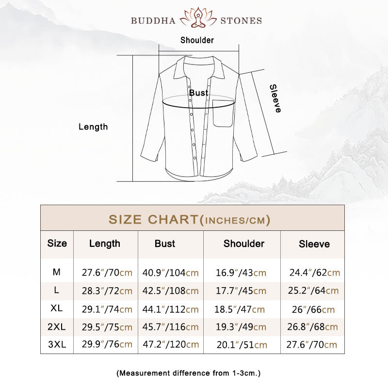 Buddha Stones Men's Long Sleeve Fleece Lined With Pocket Corduroy Comfortable Shirt - image 5