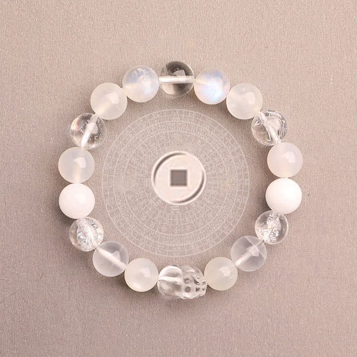 Buddha Stones Five Elements Various Agate Crystal Green Strawberry Quartz Moss Agate Green Phantom Luck Bracelet - image 42