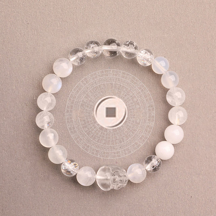 Buddha Stones Five Elements Various Agate Crystal Green Strawberry Quartz Moss Agate Green Phantom Luck Bracelet - image 44